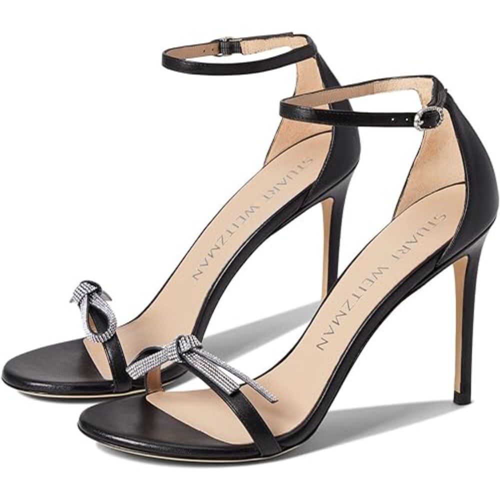 Stuart Weitzman Nudist Bow 100 Sandal Black 9.5 B